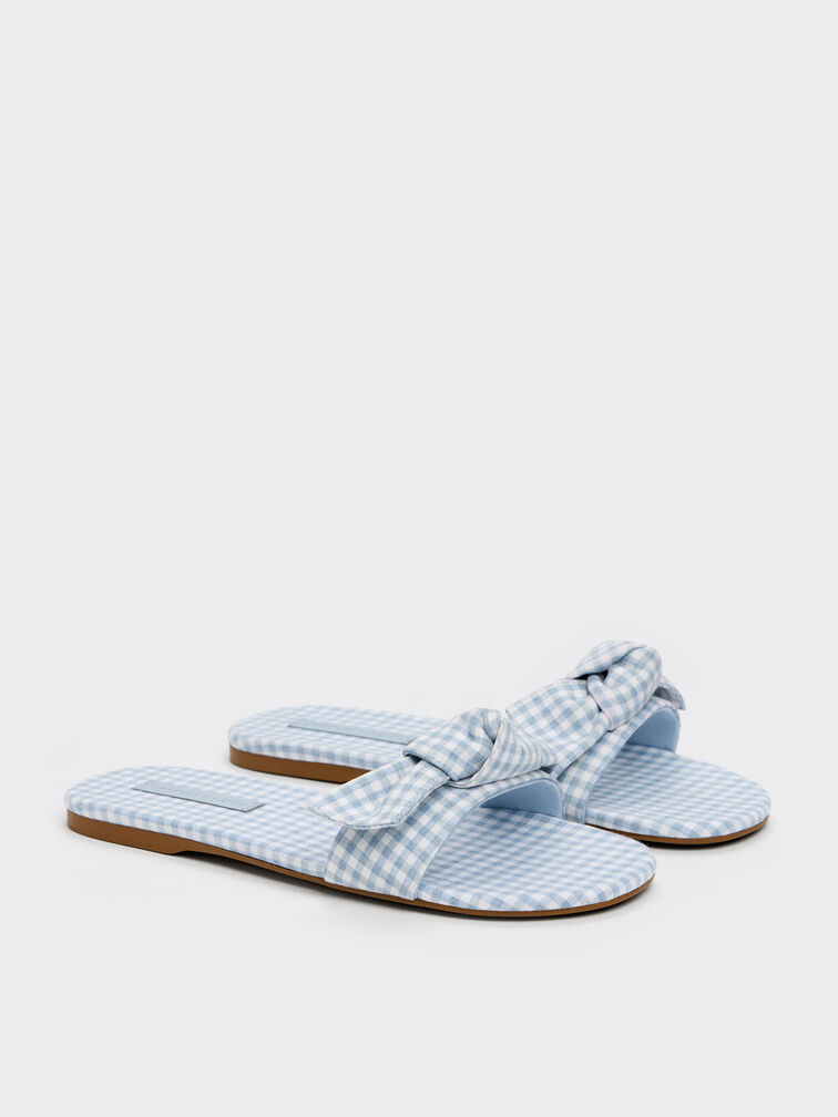 D&eacute;p quai ngang Anika Gingham, Xanh nhạt, hi-res