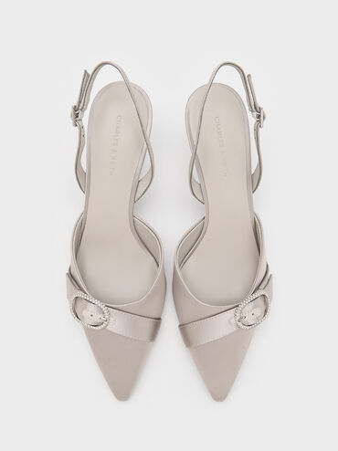 Gi&agrave;y sandals cao g&oacute;t Jannie Recycled Polyester Crystal-Buckle, X&aacute;m nhạt, hi-res