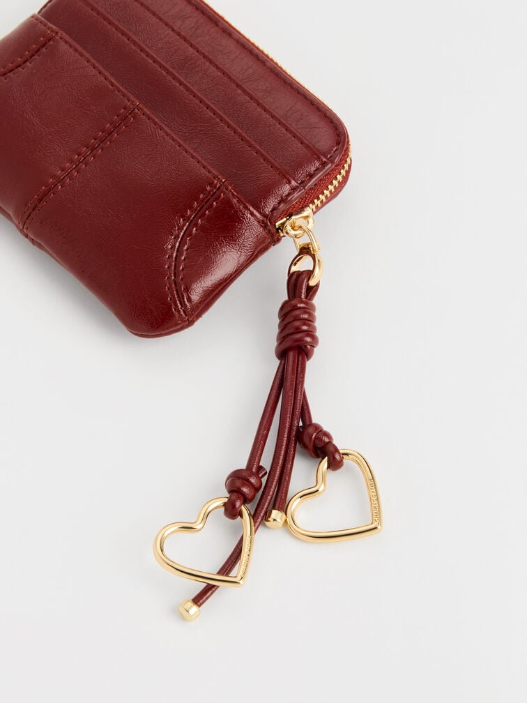 Ciara Top-Zip Card Holder, Burgundy, hi-res