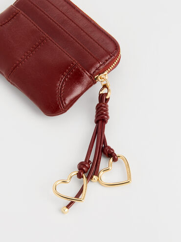 Ciara Top-Zip Card Holder, Burgundy, hi-res