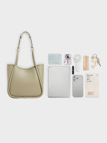 Mini Lyla Tubular Tote Bag, Pale Olive, hi-res