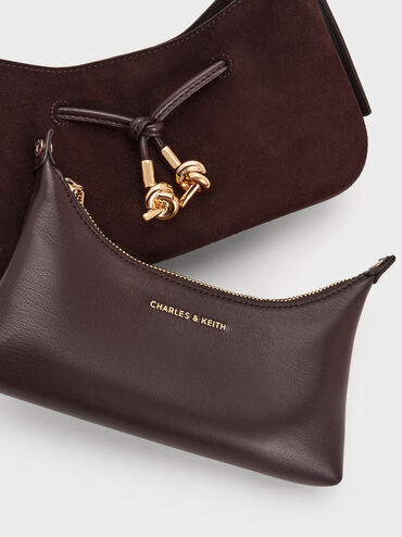 Túi đeo vai hình thang Mila, Nâu sẫm, hi-res