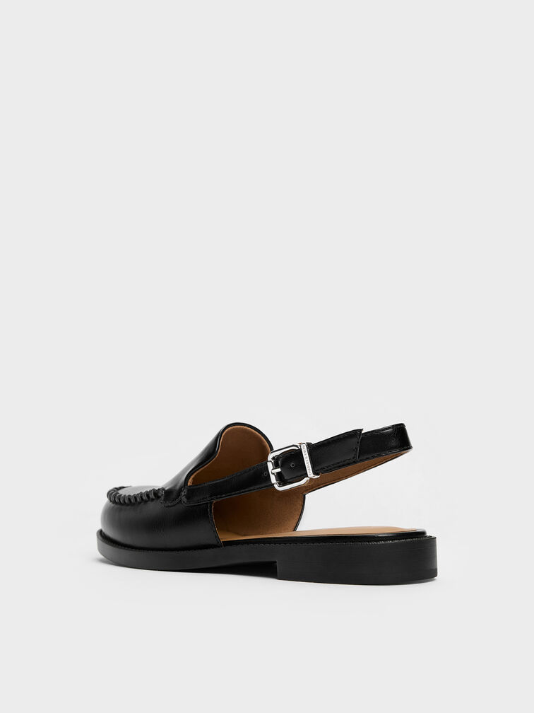 Gale Slingback Loafers, Black, hi-res