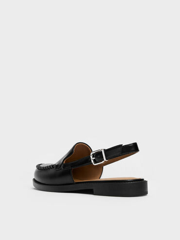 Gale Slingback Loafers, Black, hi-res