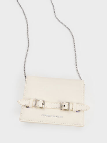 V&iacute; ngắn Sloane Chain-Handle, Kem, hi-res