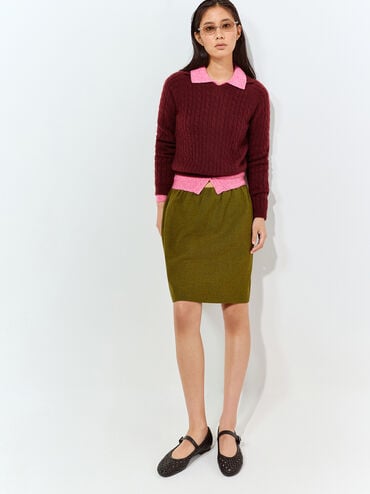 Gi&agrave;y b&uacute;p b&ecirc; mũi tr&ograve;n Woven, Đen, hi-res