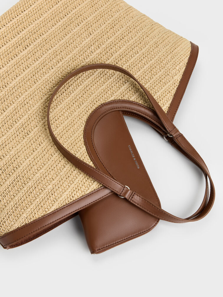 Ivette Raffia Woven Tote Bag, Multi, hi-res