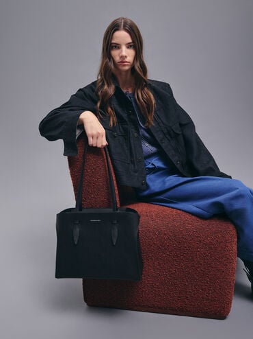 Túi tote hình thang Allyn, Noir, hi-res