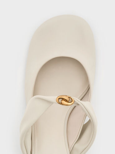Gi&agrave;y mules cao g&oacute;t Metallic-Accent, Phấn, hi-res