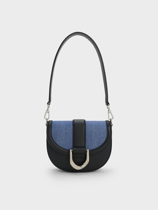 Mini Gabine Leather Saddle Bag, Denim Blue, hi-res