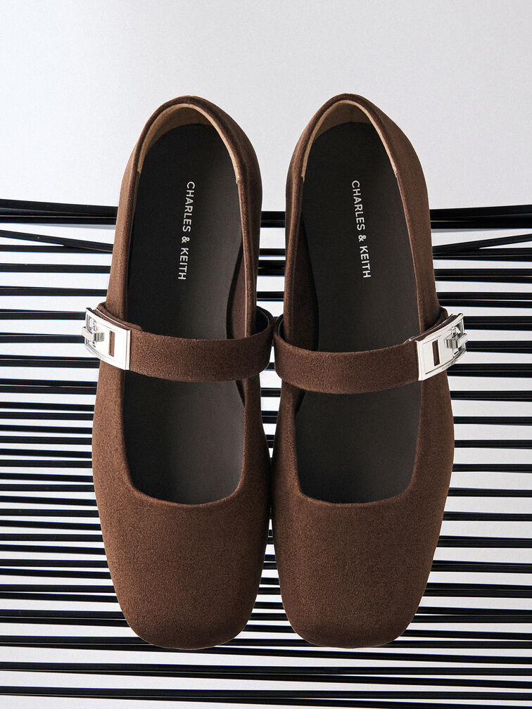 Gi&agrave;y cao g&oacute;t b&iacute;t mũi Lando Faux Suede, Dark Brown Textured, hi-res