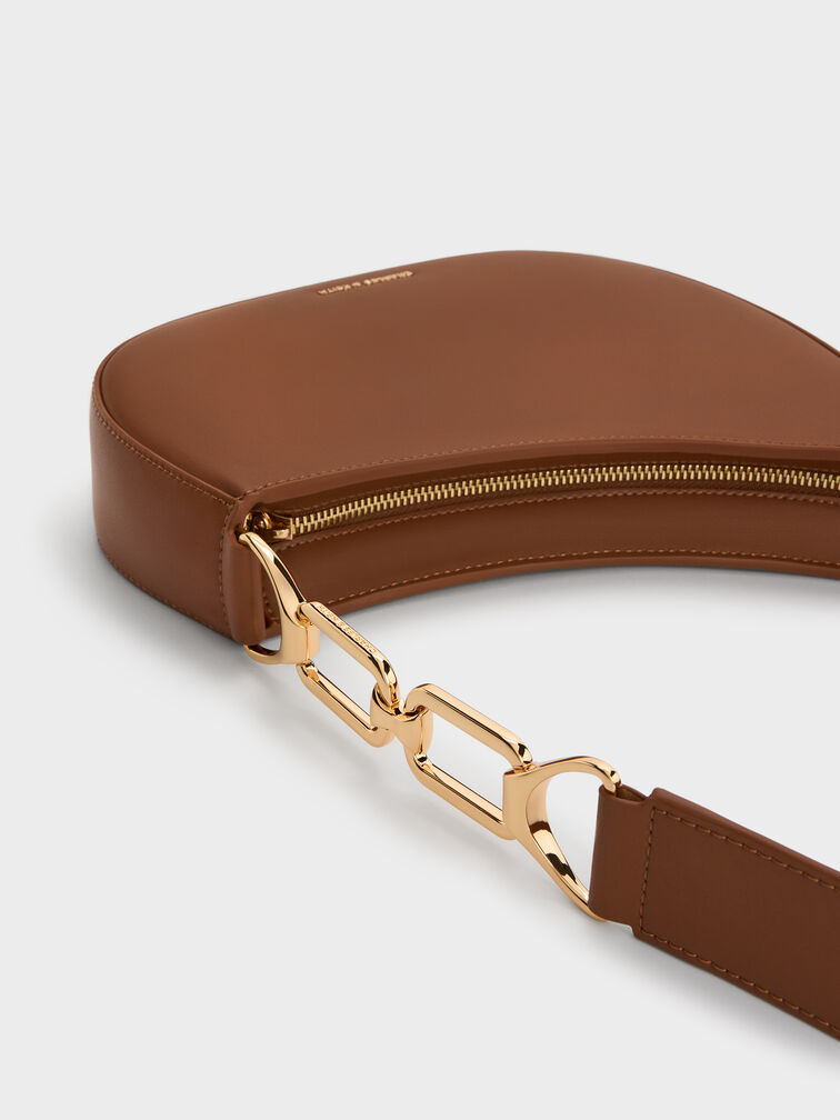 T&uacute;i đeo vai Agatha Chain-Accent, Chocolate, hi-res