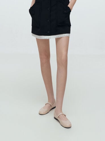 Leather Cap-Toe Mary Janes, Oat, hi-res