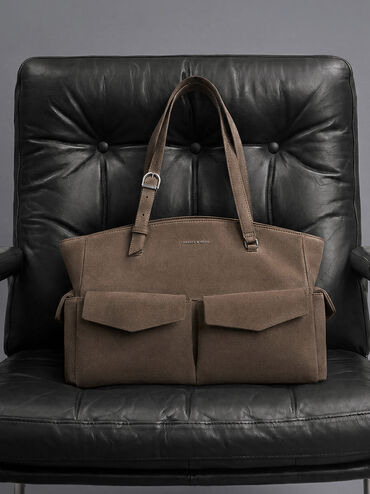 Rachel Multi-Pocket Tote Bag, Stone Grey, hi-res