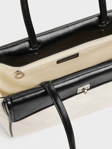 T&uacute;i tote chần b&ocirc;ng XL Apfra, Multi Cream, hi-res