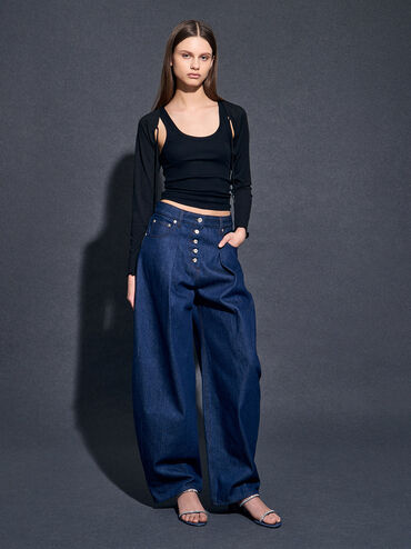 Giày sandals cao gót hở mũi Ambrosia, Xanh dương, hi-res