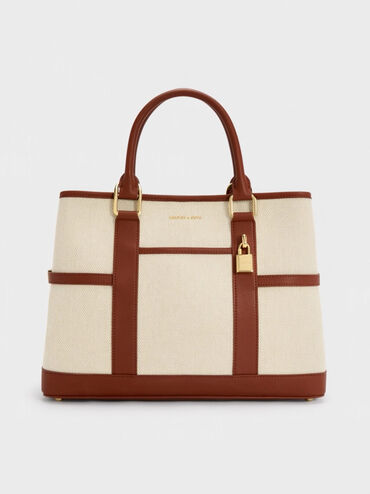 Scottie Canvas Tote Bag, Brick, hi-res