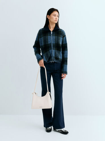 Hazel Bow Hobo Bag, Cream, hi-res