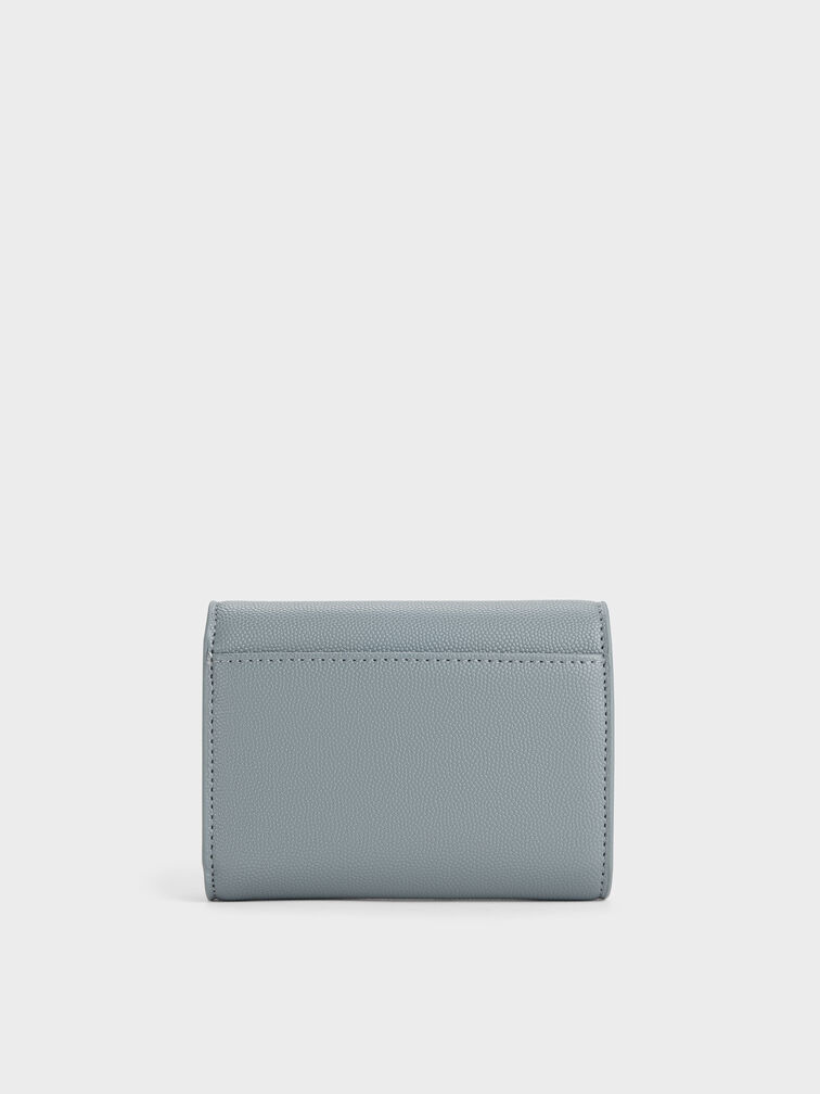 V&iacute; ngắn nắp gập Briony Curved Flap xanh kh&oacute;i, Smoky Blue, hi-res