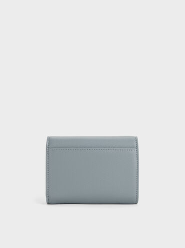 V&iacute; ngắn nắp gập Briony Curved Flap xanh kh&oacute;i, Smoky Blue, hi-res