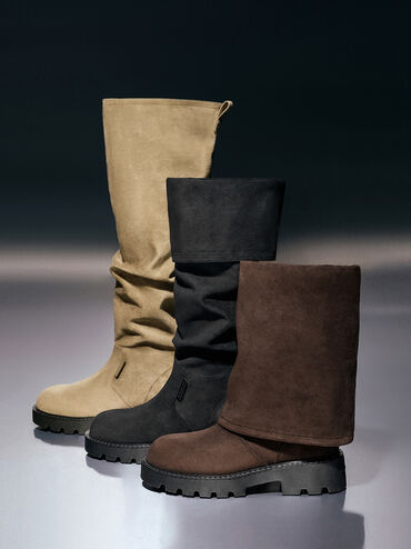 Gi&agrave;y boots cổ cao Camilla, Khaki, hi-res