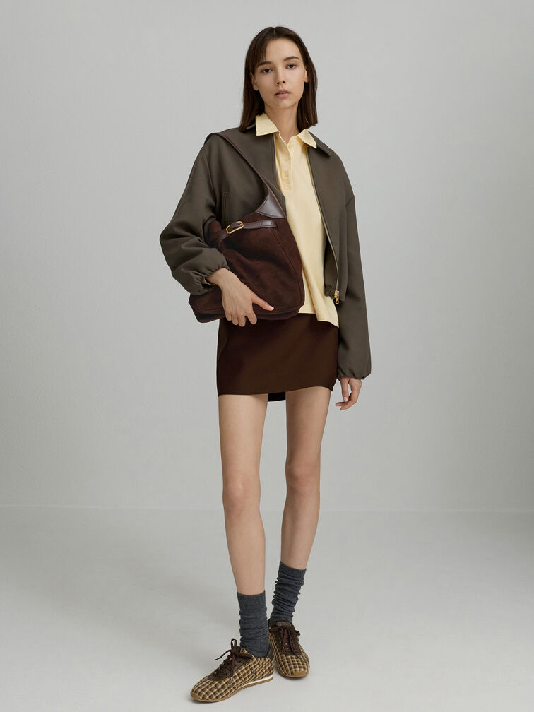 T&uacute;i đeo vai Victoria Belted, N&acirc;u sẫm, hi-res