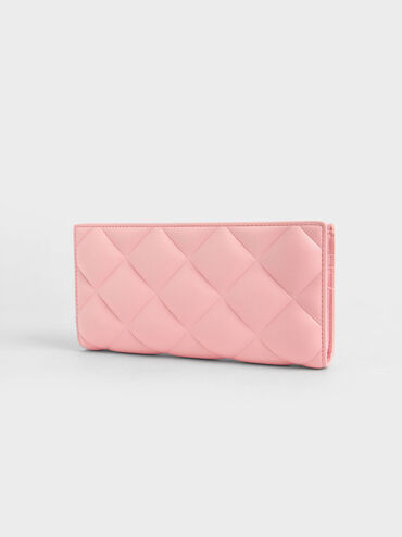 Danika Quilted Long Wallet, Light Pink, hi-res