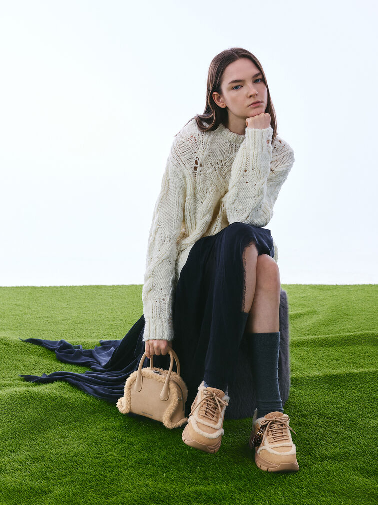 T&uacute;i x&aacute;ch phom chữ nhật bo tr&ograve;n Nelly Recycled, Nutmeg Beige, hi-res
