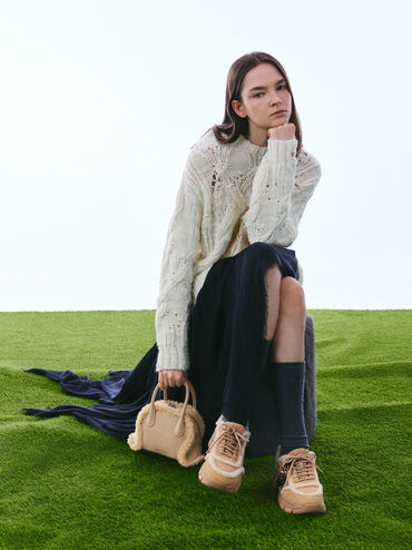 T&uacute;i x&aacute;ch phom chữ nhật bo tr&ograve;n Nelly Recycled, Nutmeg Beige, hi-res