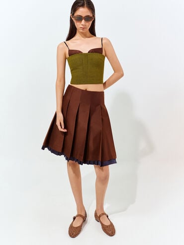 Gi&agrave;y b&uacute;p b&ecirc; mũi tr&ograve;n Woven, N&acirc;u, hi-res