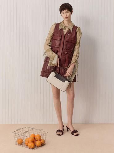 T&uacute;i đeo vai h&igrave;nh thang Roan Canvas, N&acirc;u sẫm, hi-res