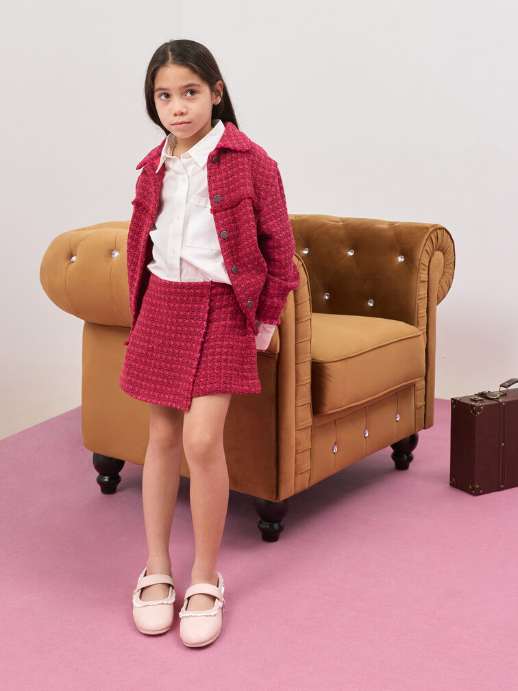 Girls' Lace-Trim Mary Jane Sneakers, Light Pink, hi-res