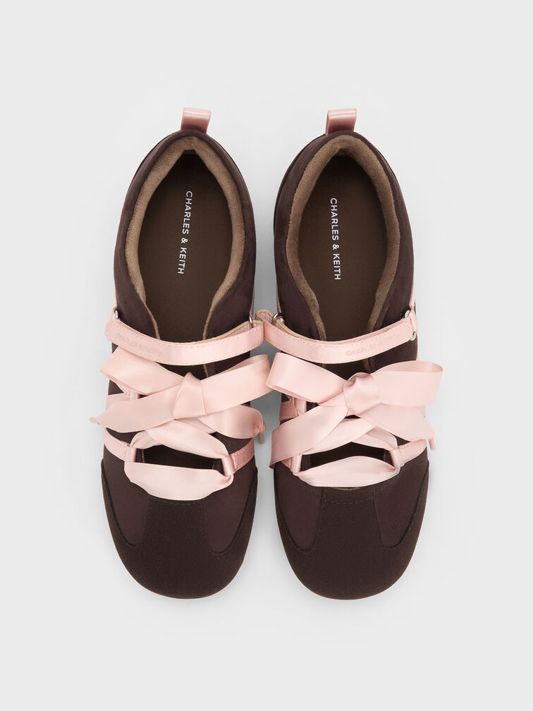 Gi&agrave;y sneakers cổ thấp Silko Faux Suede, Dark Brown Textured, hi-res