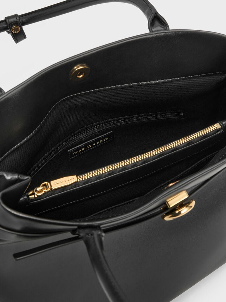 Behn Belted Tote Bag, Black, hi-res