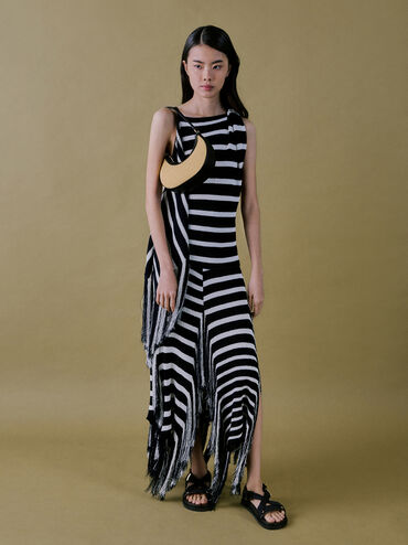 Leather & Raffia Crescent Hobo Bag, Neutral Raffia, hi-res