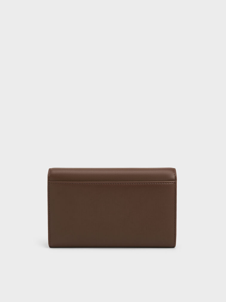 V&iacute; d&agrave;i nắp gập Octavia Front Flap, N&acirc;u đậm, hi-res