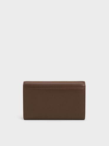 V&iacute; d&agrave;i nắp gập Octavia Front Flap, N&acirc;u đậm, hi-res