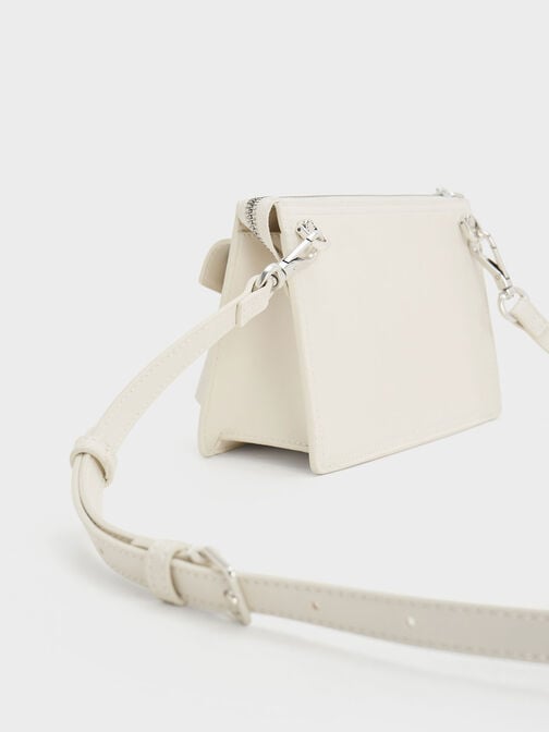 Túi đeo vai phom chữ nhật Austen Multi-Pocket, Kem, hi-res
