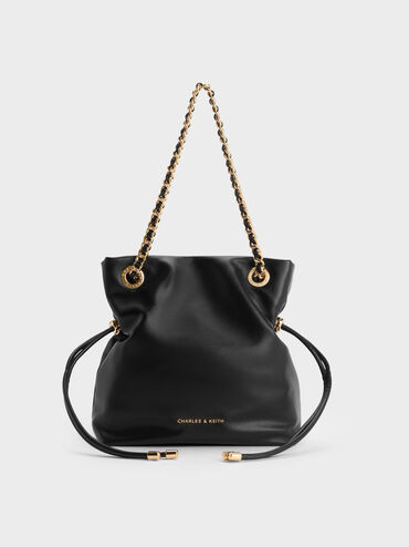 T&uacute;i đeo ch&eacute;o Arya Braided-Strap Double-Handle, Đen, hi-res