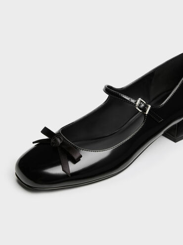 Gi&agrave;y b&uacute;p b&ecirc; đế thấp Kelis Rose-Bow, Đen b&oacute;ng nh&aacute;m, hi-res