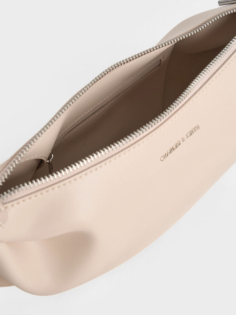 T&uacute;i đeo vai h&igrave;nh b&aacute;n nguyệt Calla Half-Moon, X&aacute;m trắng, hi-res