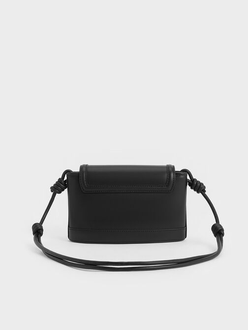 Túi đeo vai phom chữ nhật Sabine Knotted-Strap, Jet Black, hi-res