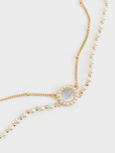 V&ograve;ng đeo tay Pearl & Gemstone, Trắng, hi-res