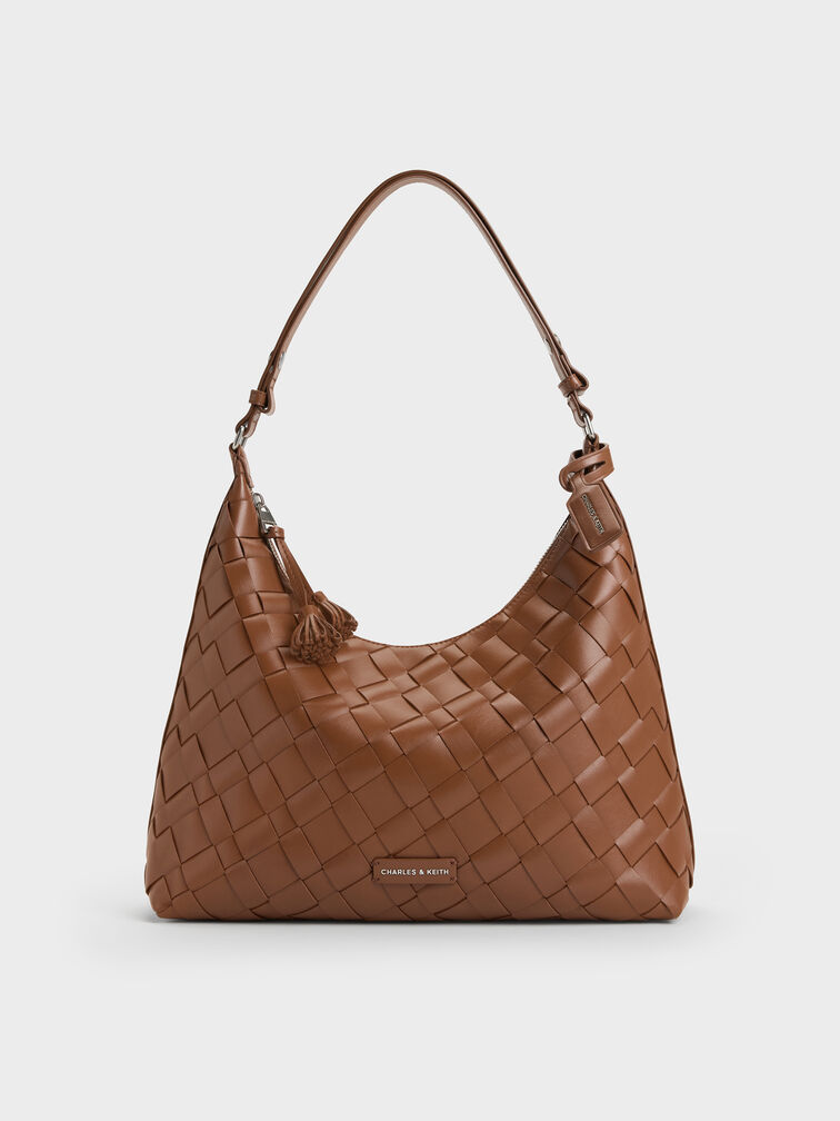 T&uacute;i đeo vai Ivette Woven Tassel, Chocolate, hi-res