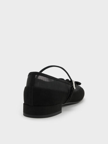 Mulligan Faux Suede & Mesh Mary Janes, Black Textured, hi-res
