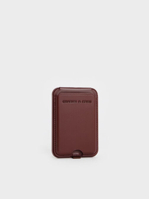 Cyrus Leather Bi-Fold Card Holder, Burgundy, hi-res