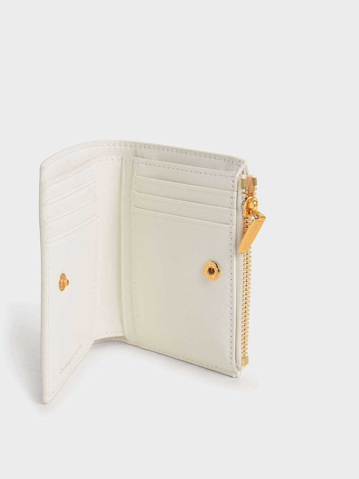 Top Zip Small Wallet, Cream, hi-res