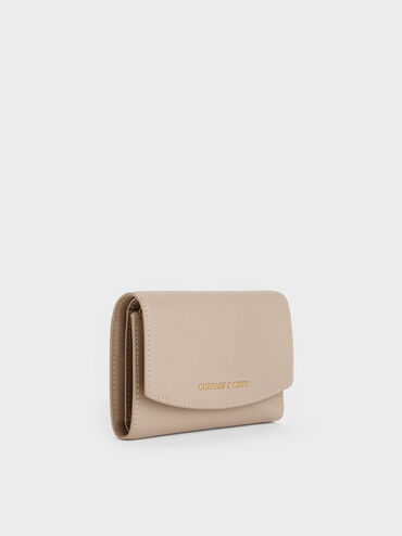 V&iacute; ngắn nắp gập Briony Curved Flap n&acirc;u x&aacute;m, N&acirc;u x&aacute;m, hi-res