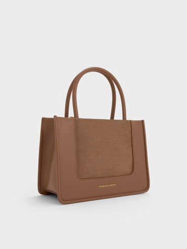 T&uacute;i tote phom chữ nhật Mini Daylla, N&acirc;u mocha, hi-res