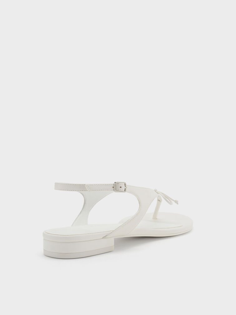 Gi&agrave;y sandals đế thấp đ&iacute;nh nơ, Trắng, hi-res